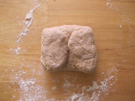 Fold like flaps of a book and knead some more.