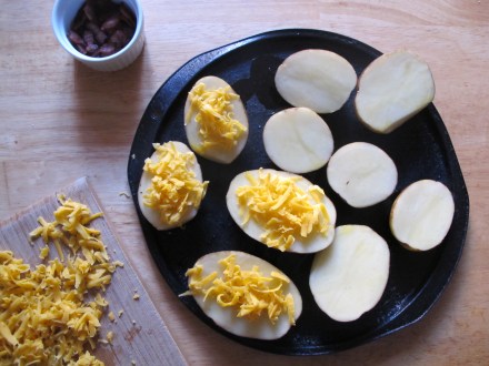 If you are a vegetarian, add your grated cheese of choice and sprinkle chives or anything else herbally fragrant.