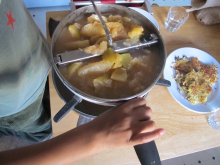 Apple sauce!  This batch was Jona Gold, Honey Crisp,  and Mac.